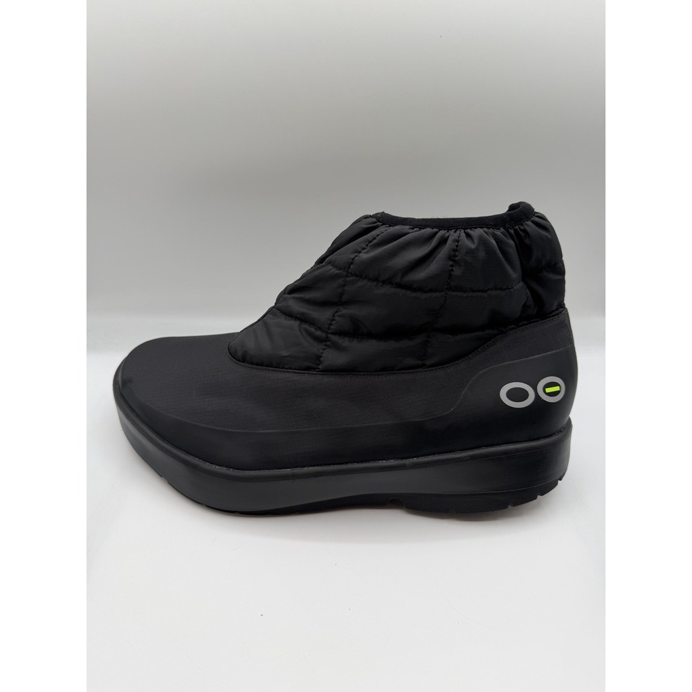 Oofos Oomg Black Recovery Booties, Men's 14, EU 47, Quilted Slip On Ankle